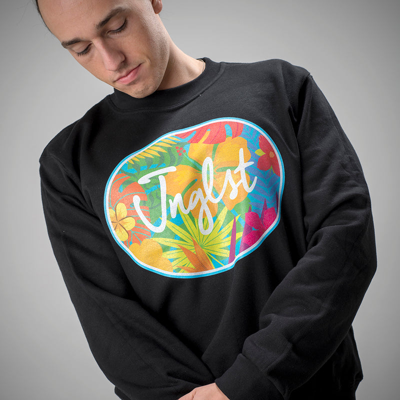 Jnglst Clothing Black Hawaiian Flowers Sweatshirt