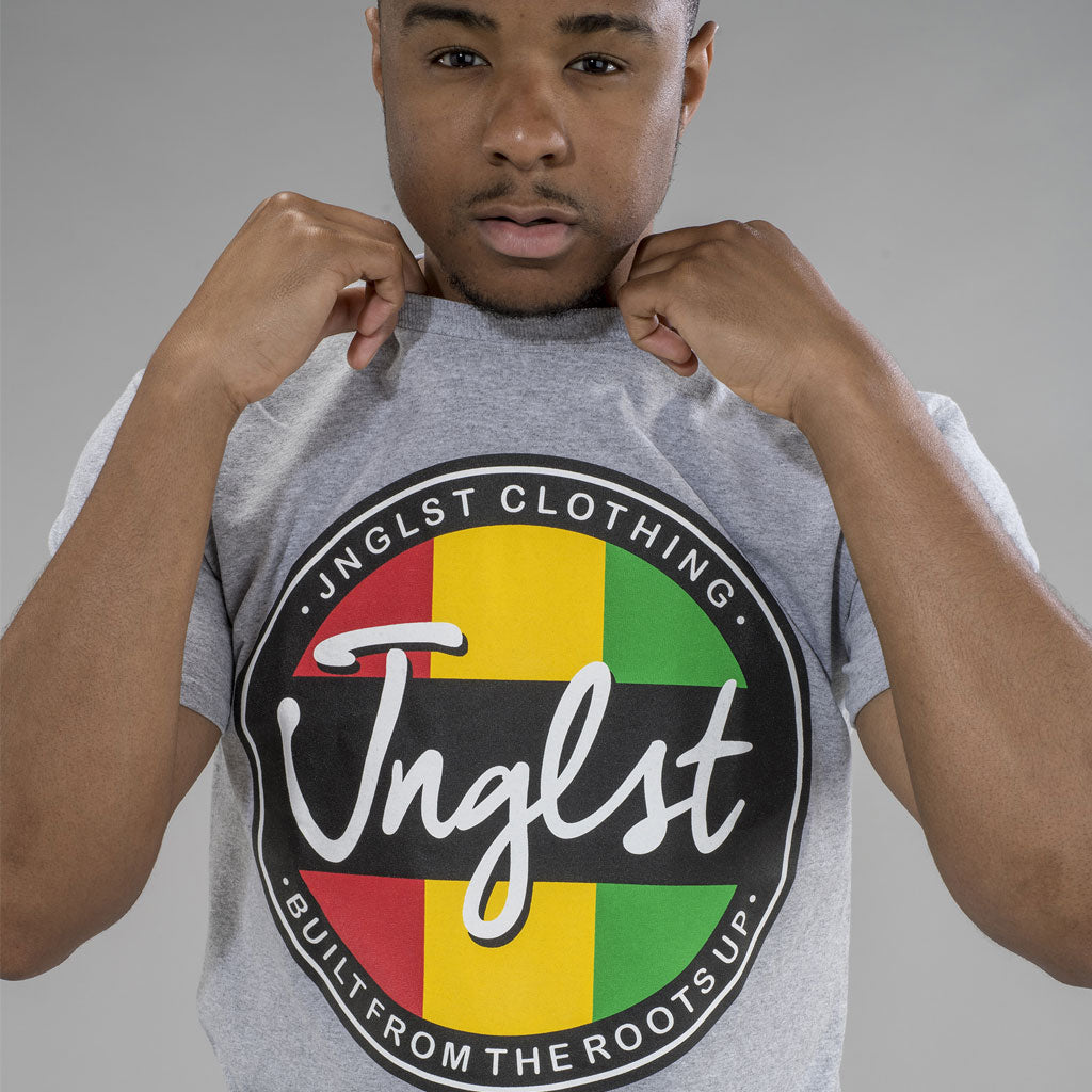 Junglist Roots Up T-Shirt in Grey