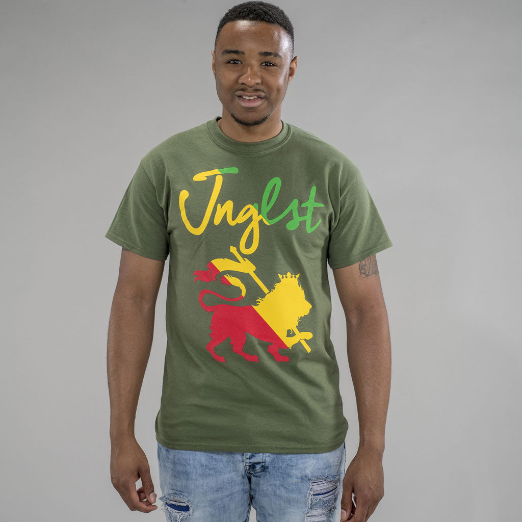 Jnglst Tribe Lion T-Shirt in full reggae colours