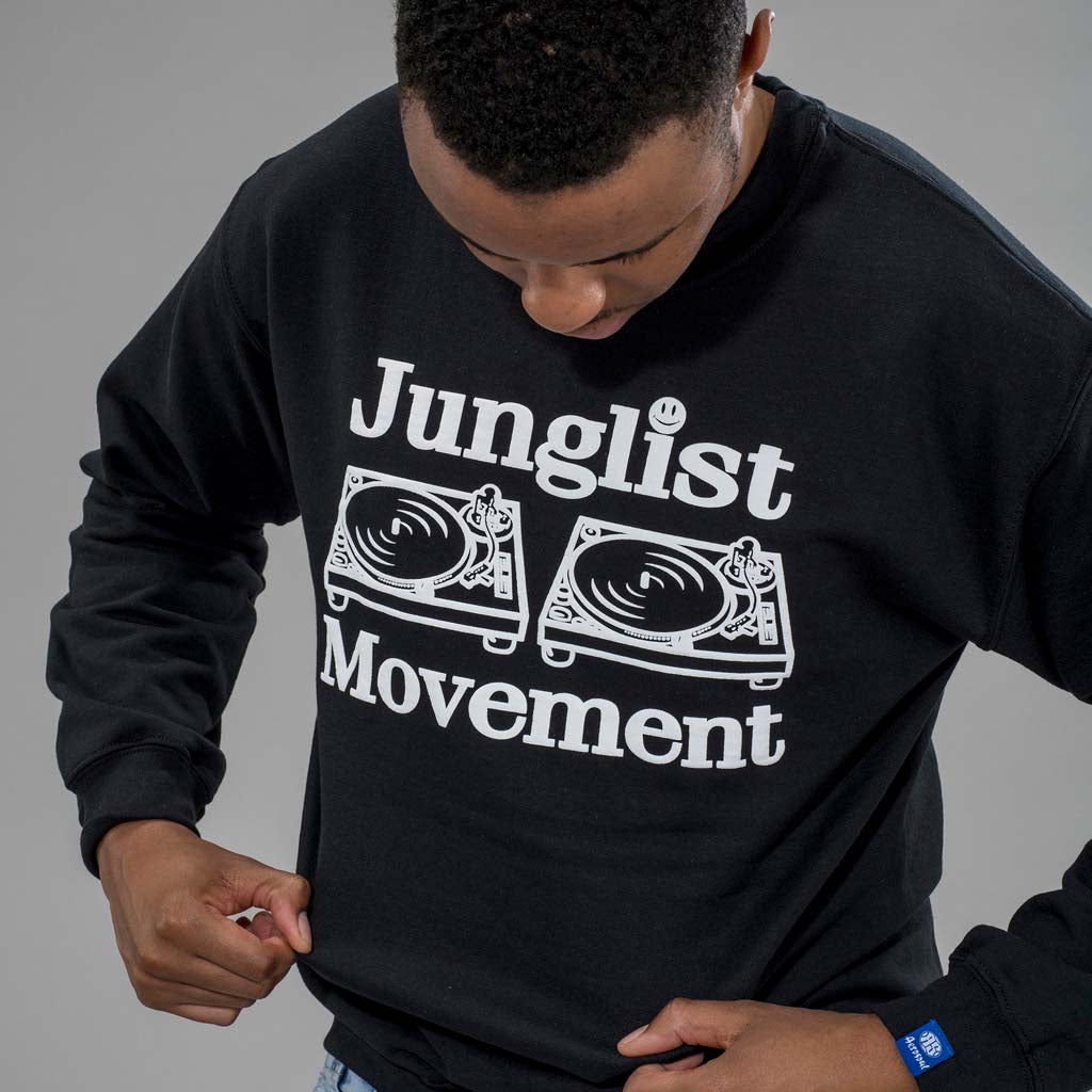 Junglist Movement Black Sweatshirt with model