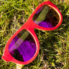 Jnglst Pink Bamboo Sunglasses with pink lenses