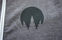 Playaz Grey Zip Hoody Close Up Logo