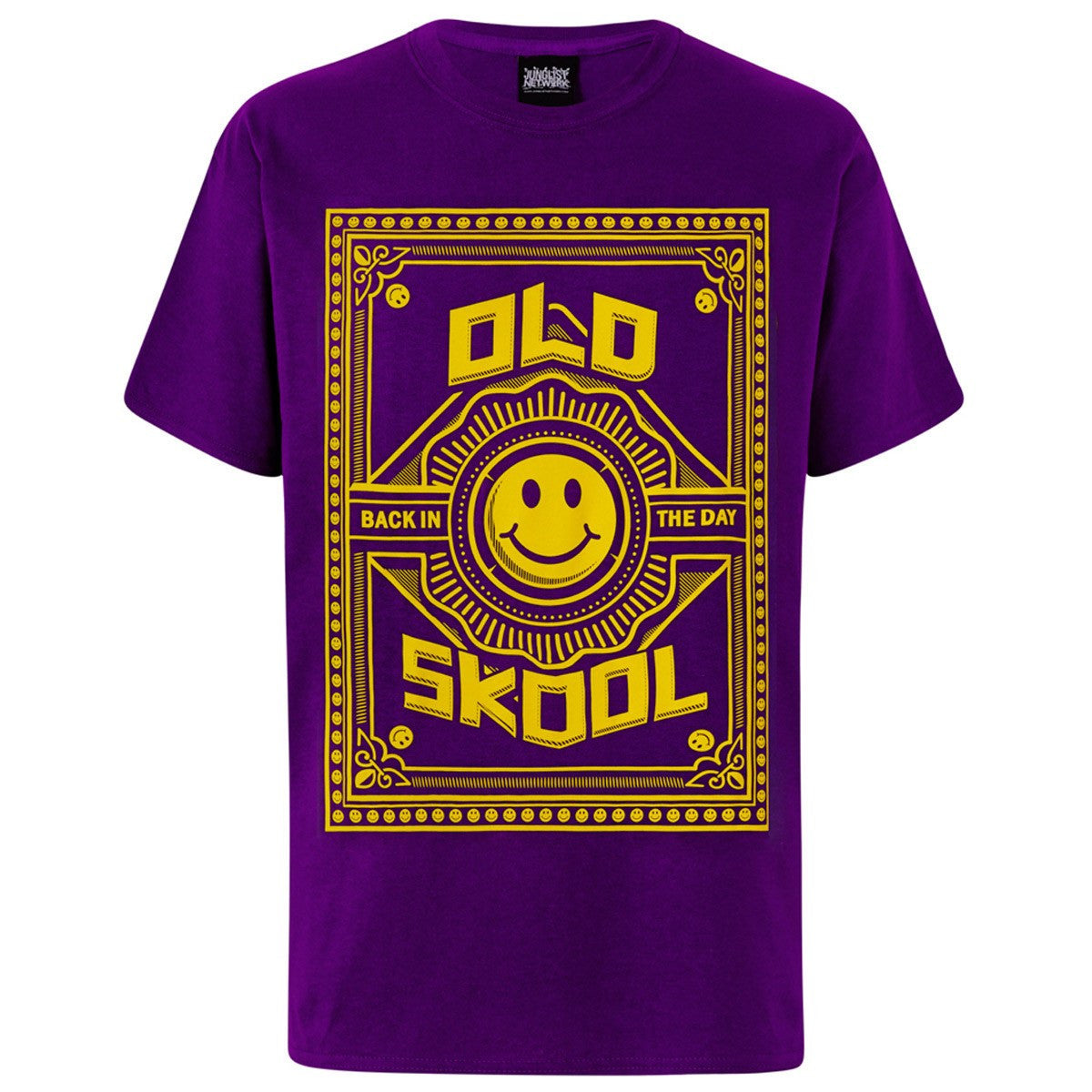 Old Skool Back in the Day Purple T Shirt with Yellow print