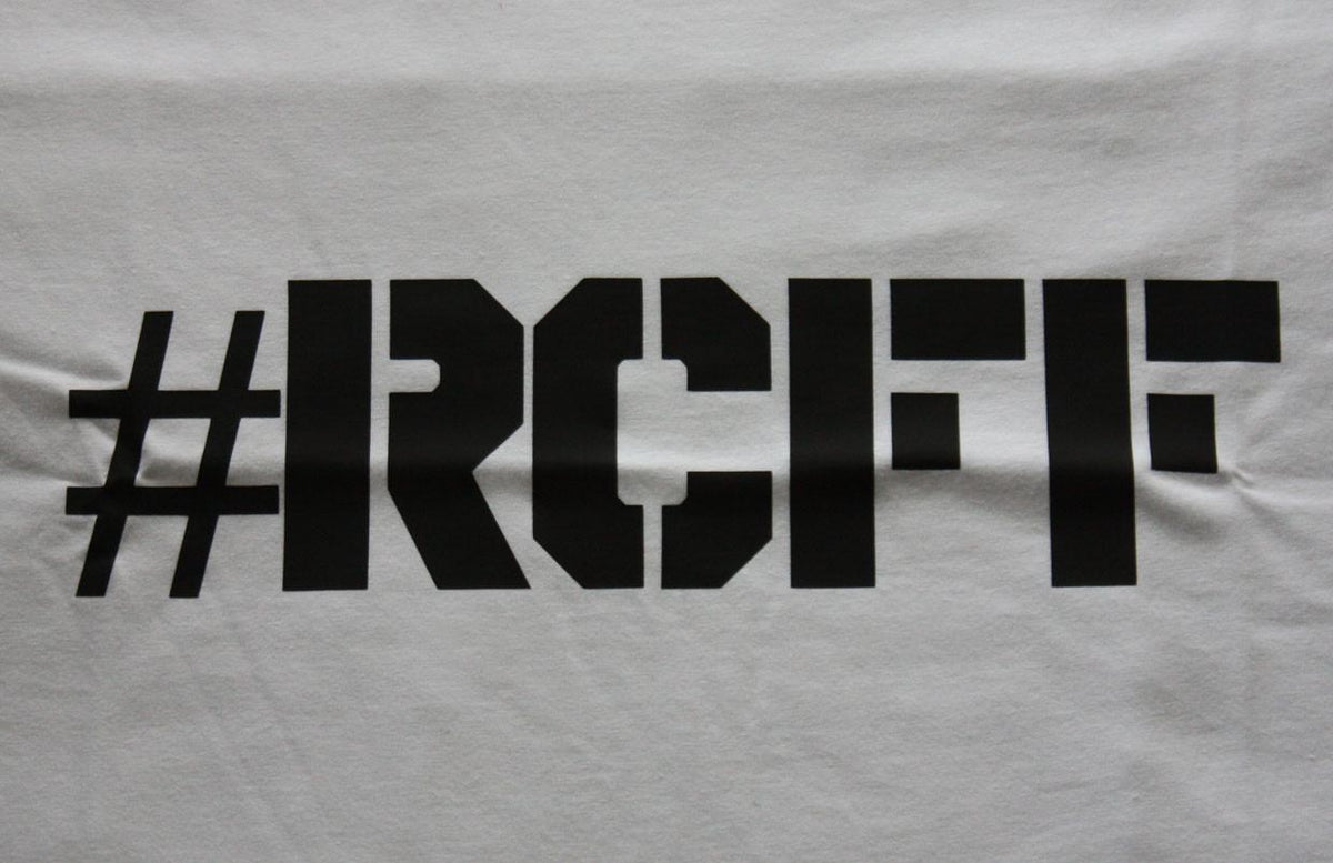 RCFF White Logo Close up