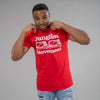 Model wearing Junglist Movement Red T-Shirt