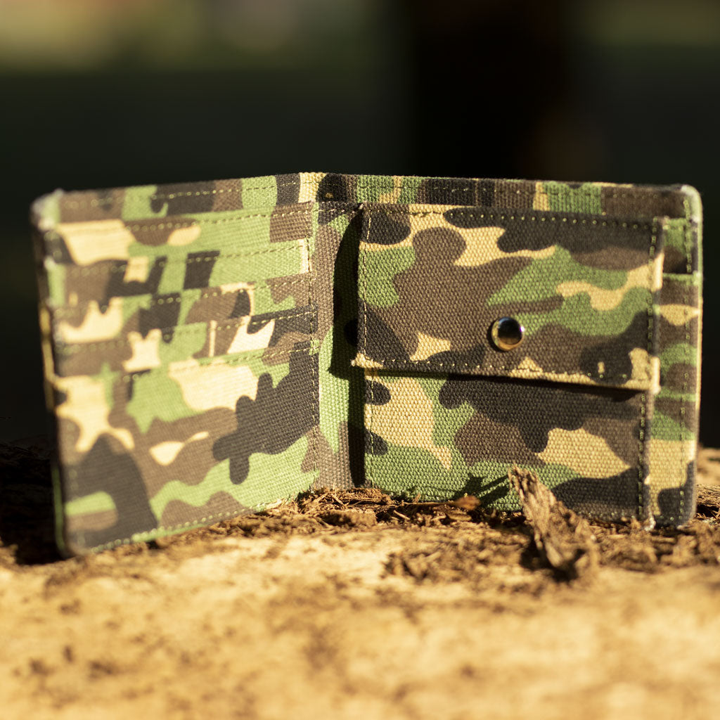 Inside of our Junglist Woodland Camo Wallet