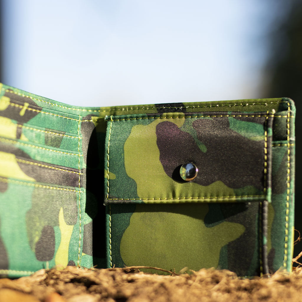 Green Camo Wallet for Drum and Bass heads