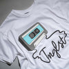 White Mixtape Design on a T-Shirt