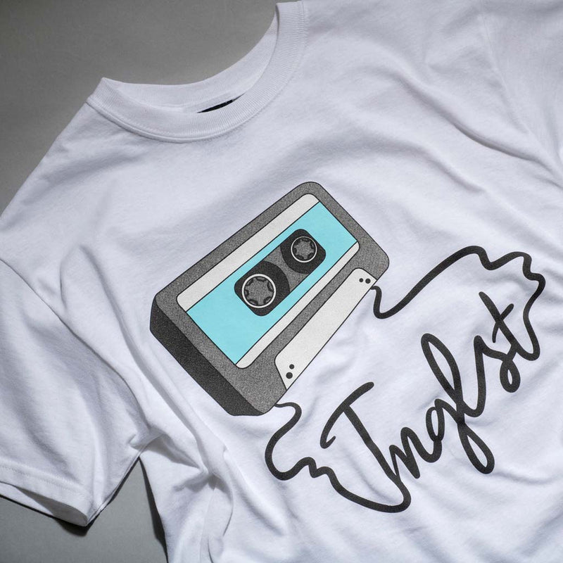 White Mixtape Design on a T-Shirt