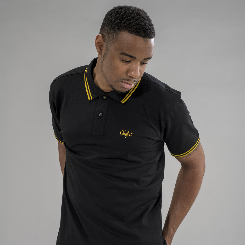 Junglist Polo Shirt in Black and Yellow