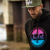Black Junglist Raver Hoody with Jnglst Clothing Fader Design