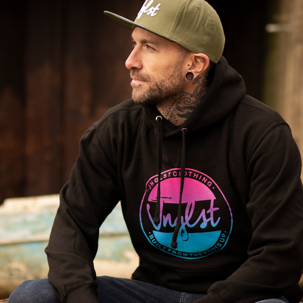 Fader Junglist Hoodie Black Pullover Hoodie Street Fit Style