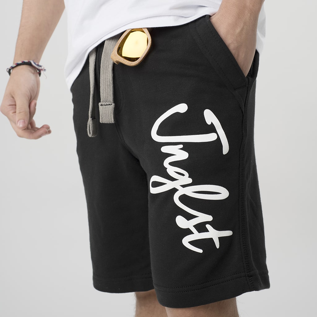 Jnglst Clothing Black Cotton Summer Shorts