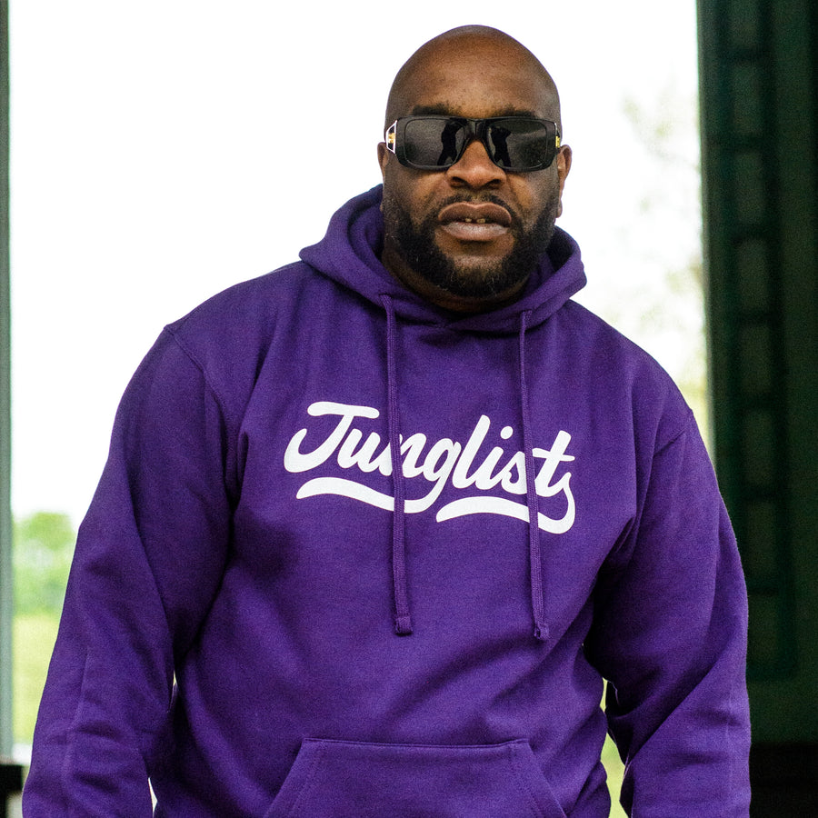 Mc Foxy Wearing Purple Junglist Hoody Script Remix