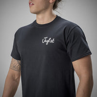 Black Junglist Script Front and Back T-Shirt