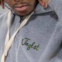 Junglist Camo Hoodie and drawstring Close up