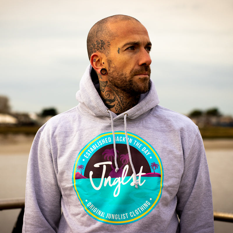 Junglist Grey Pull Over Tropical Hoody