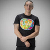 Black Tee with Hawaiian Flowers Junglist Design
