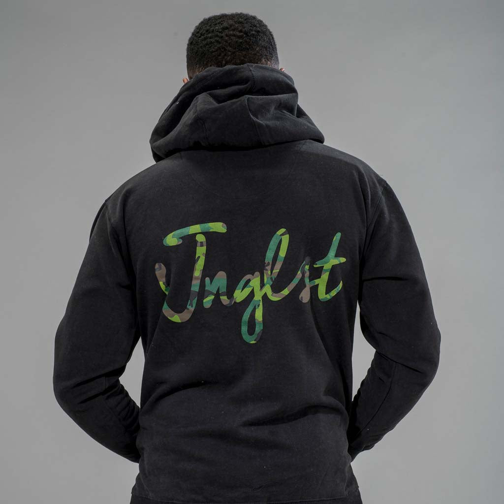 Junglist Script Hoodie from the back