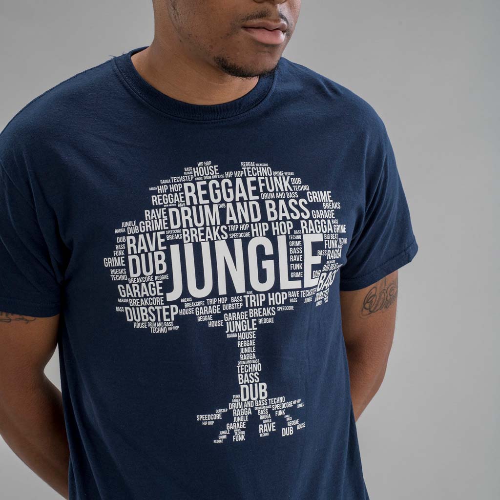 Navy Junglist Roots T-Shirt with Model