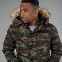 Junglist Network's Winter Parka with Camo Print