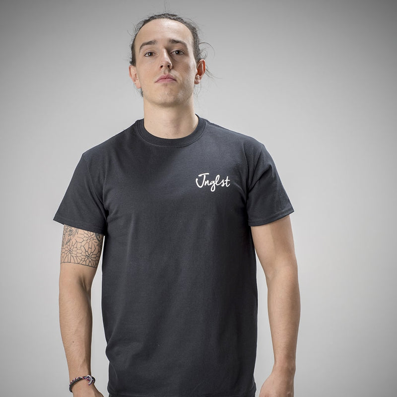Black Junglist Script Front and Back T-Shirt