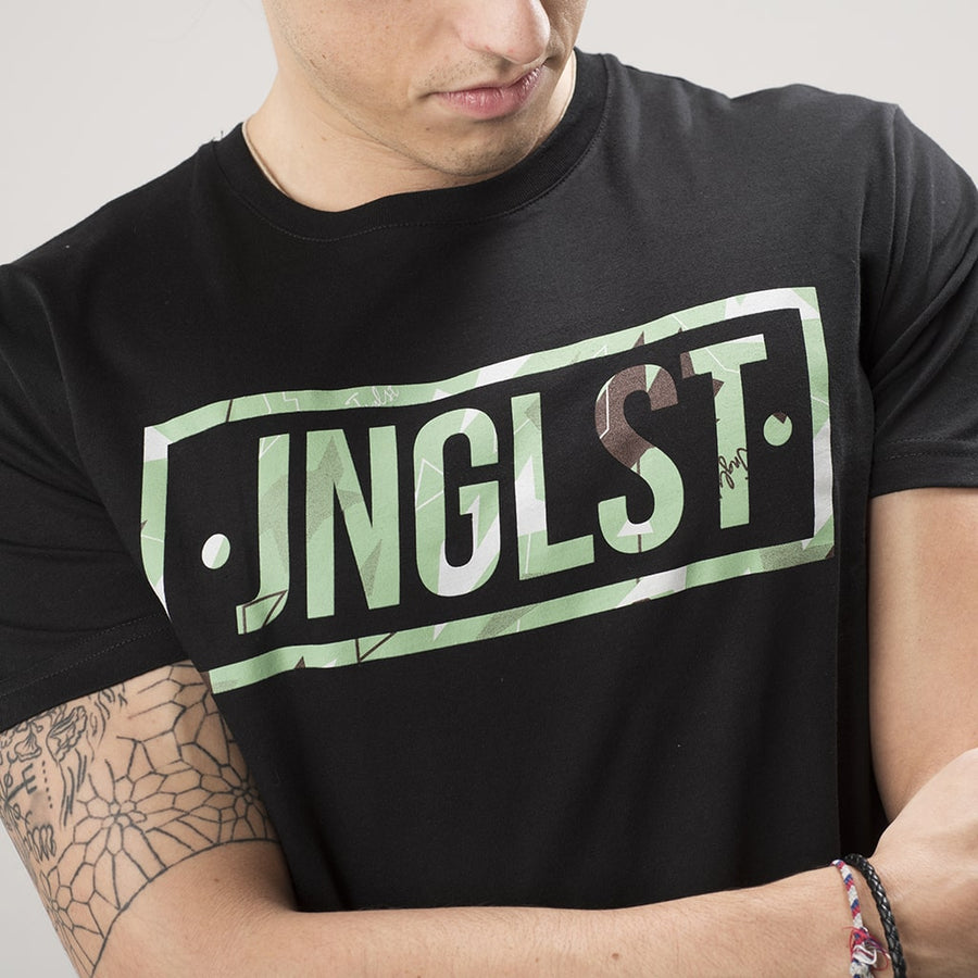 Junglist Black Boxed Camo Black T Shirt
