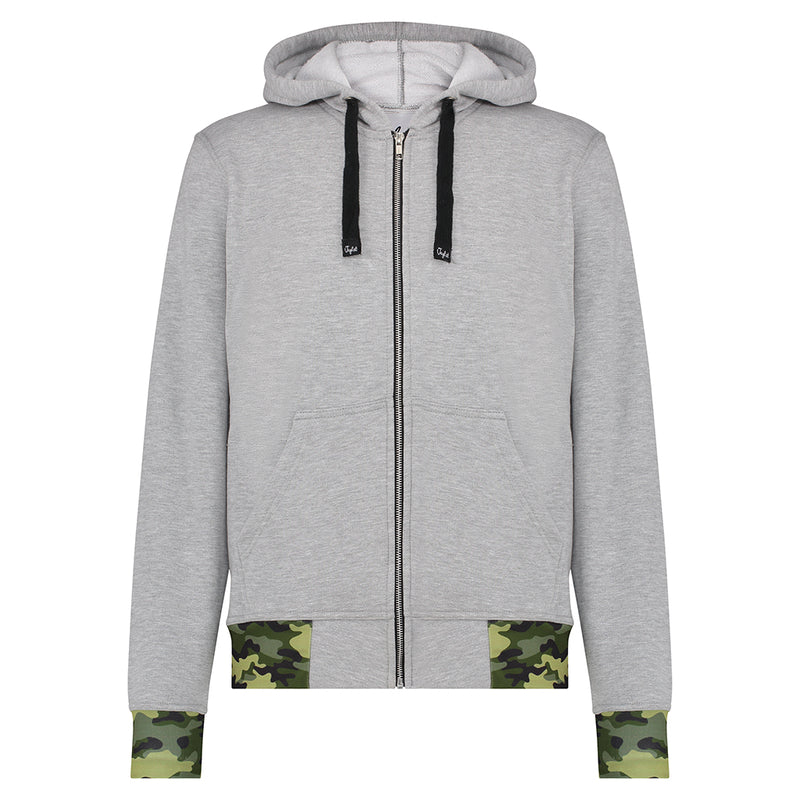 JNGLST Grey Zip Hoodie with back print