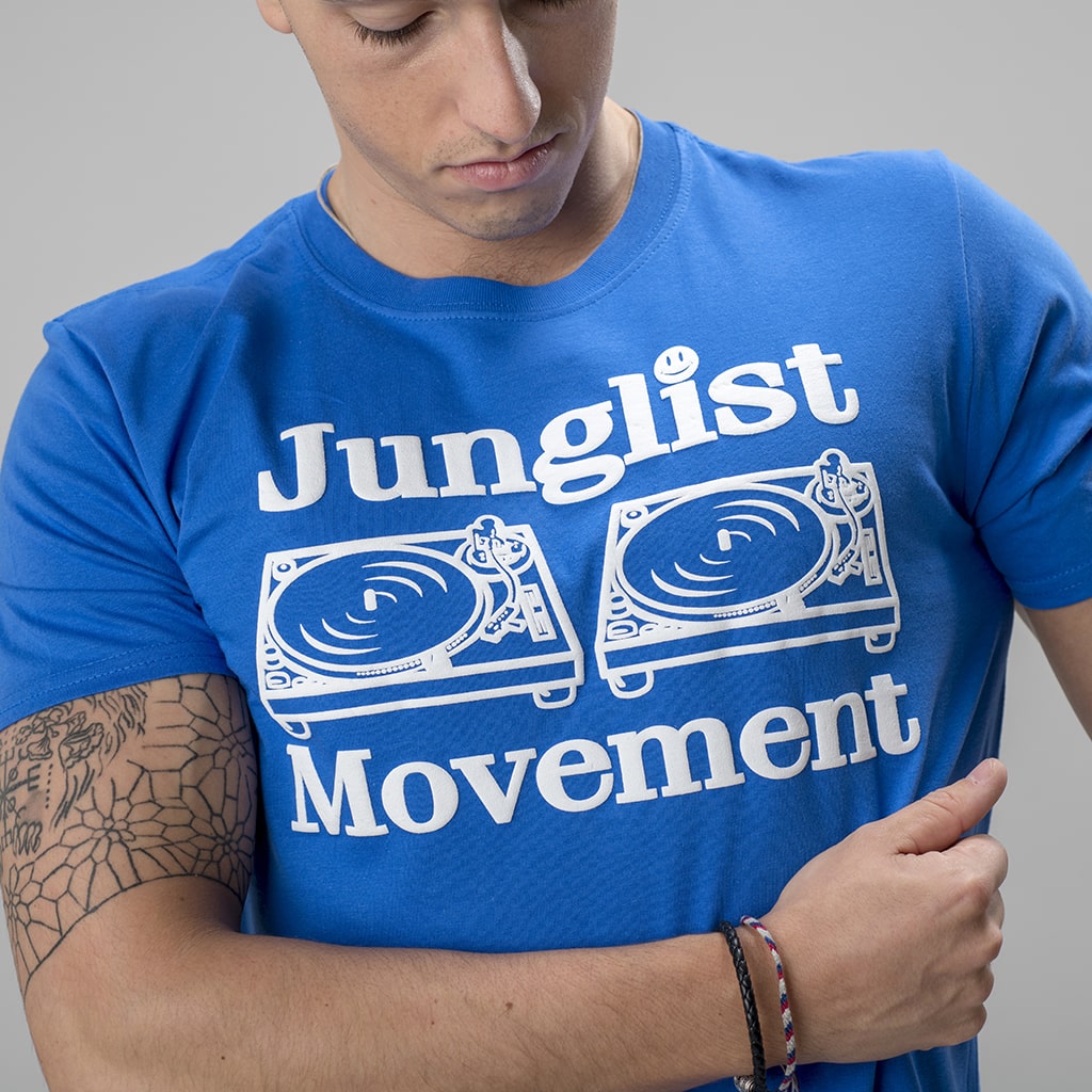 Blue Junglist Movement T Shirt from Human Traffic