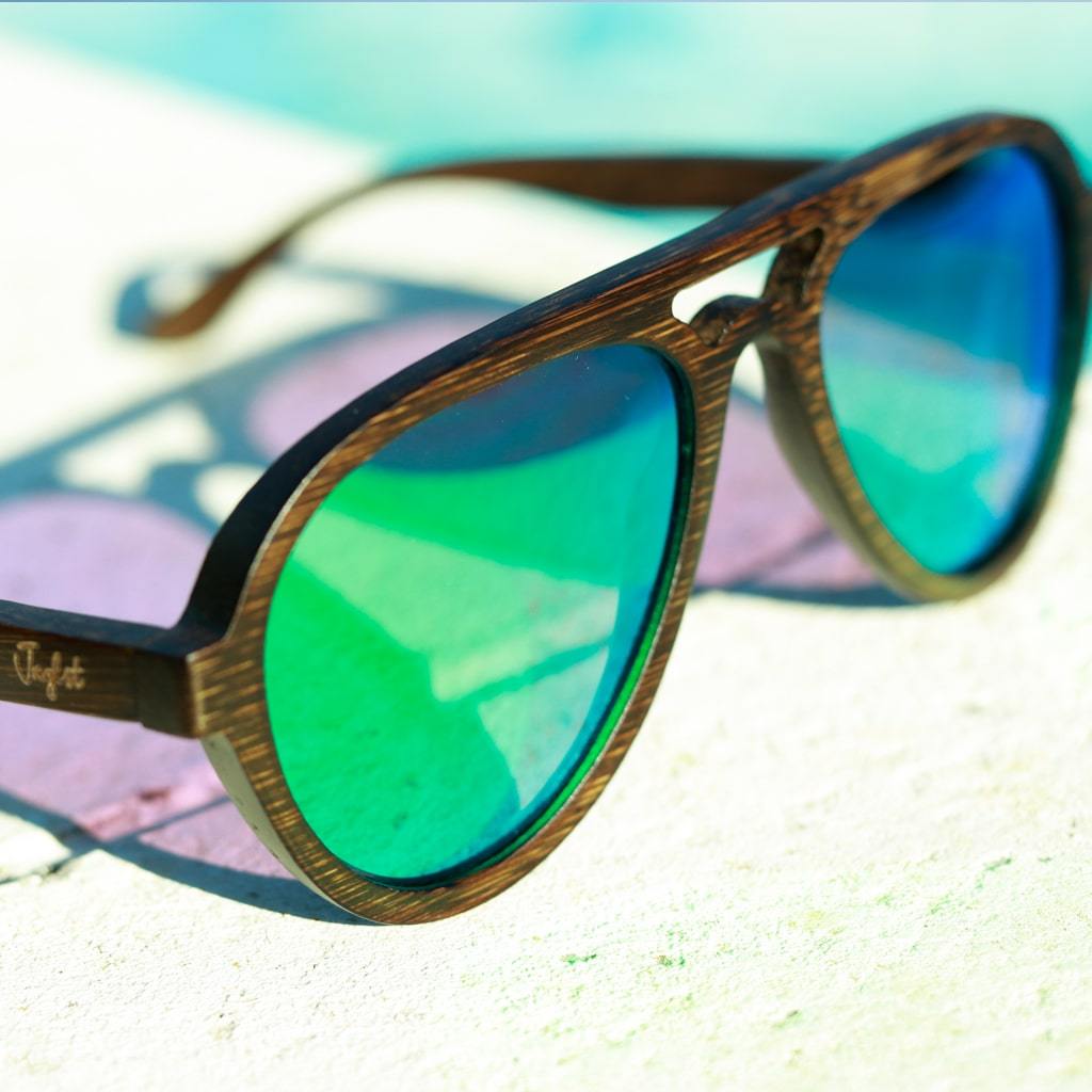 Green Lense Junglist Bamboo Sunglasses