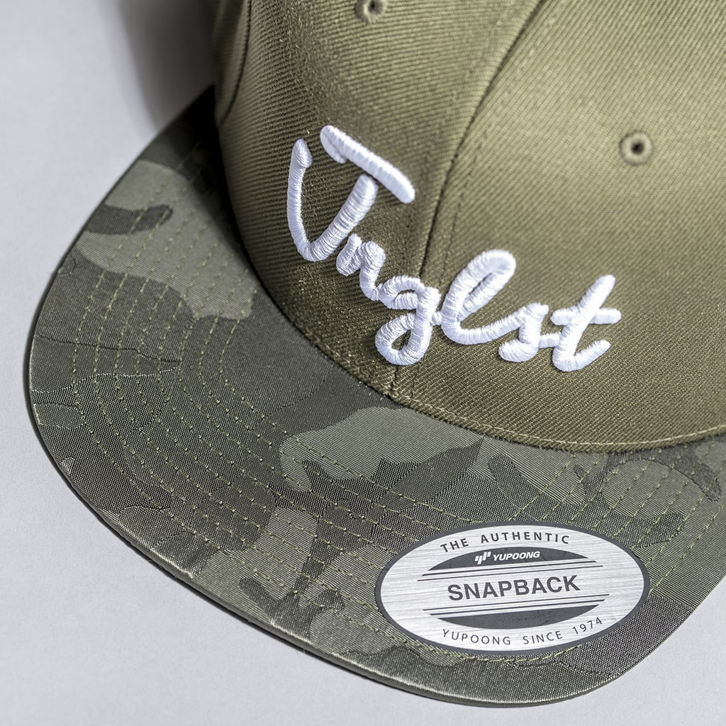 Olive Camo Snapback Peak for Junglists