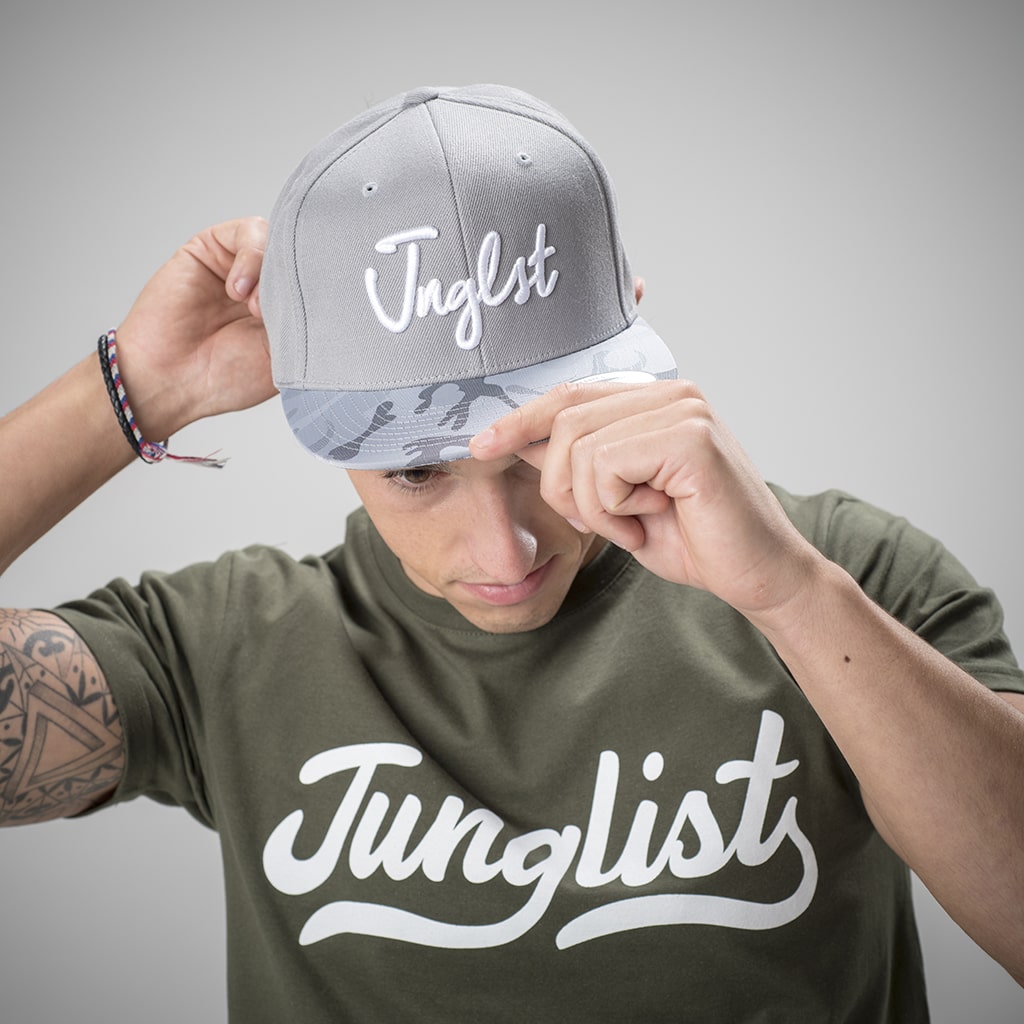 Grey and Silver With Camo Detail Junglist Snapback