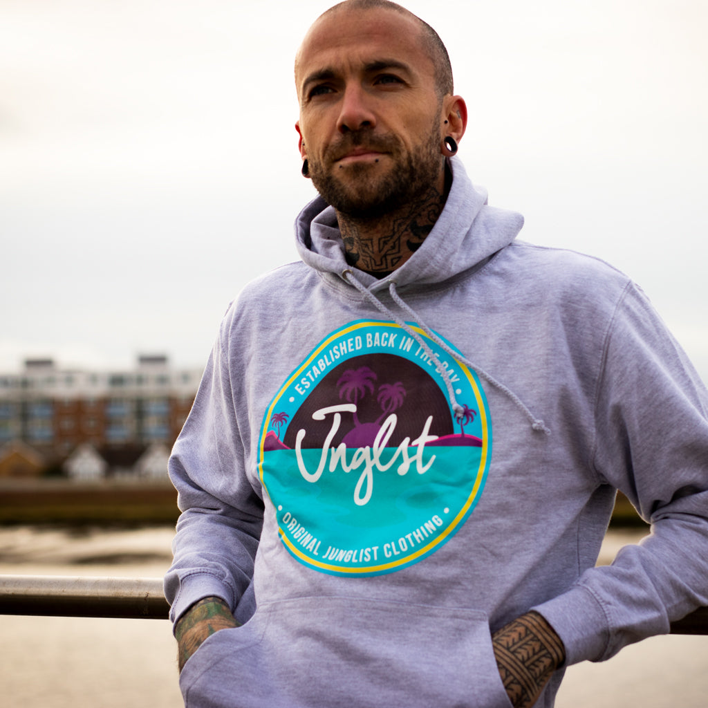 Grey Tropical Junglist Raver Hoody from Junglist Network