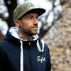 Navy Junglist Hoodie with Thick White Drawstrings