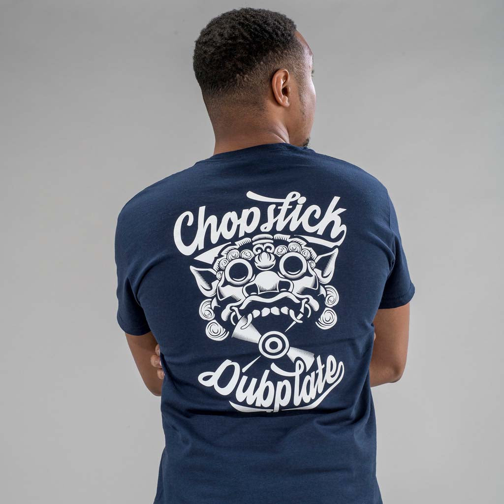 Navy Chopstick Dubplate T-Shirt from back