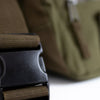 Strap of our Junglist Utility Raver Bag in Olive Green