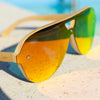 Orange Lenze Bamboo Sunglasses