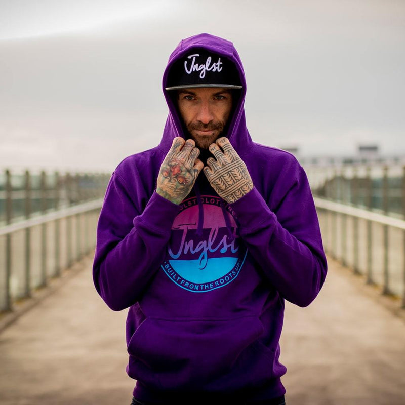 Purple Streetwear Fader Hoodie from Drum and Bass Inspired Jungle Hoodies