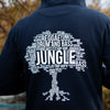Jungle Roots Tree Design on the Back of our Junglist Navy Hoody
