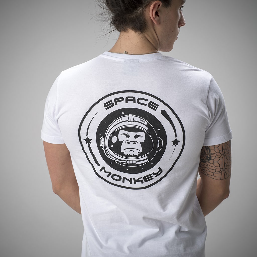 White Space Monkey T-Shirt with Large Back Print