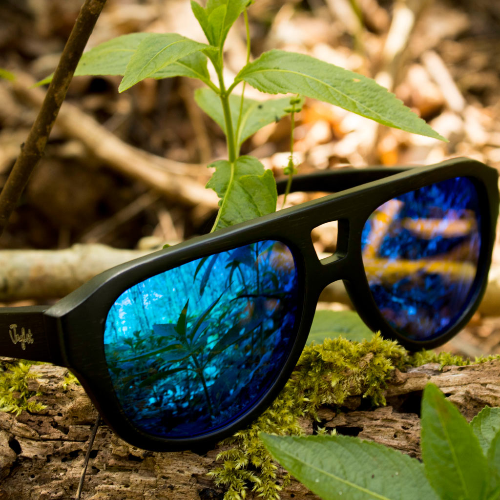 Blue bamboo sunglasses Junglists