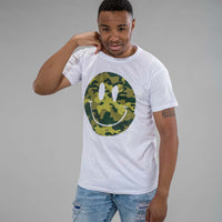 Camo Smiley White T-Shirt