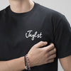 Black Junglist Script Front and Back T-Shirt
