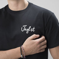Black Junglist Script Front and Back T-Shirt