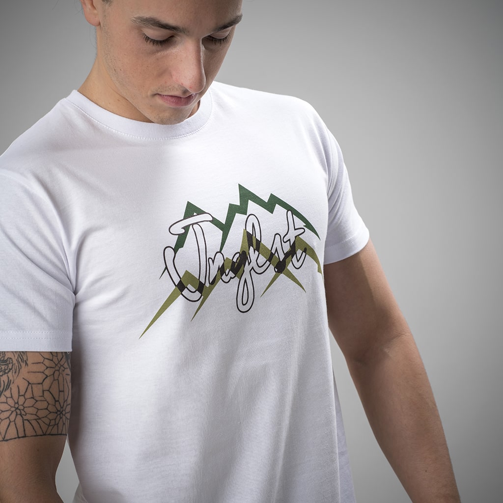 White Jnglst Clothing Mountain Range Tee