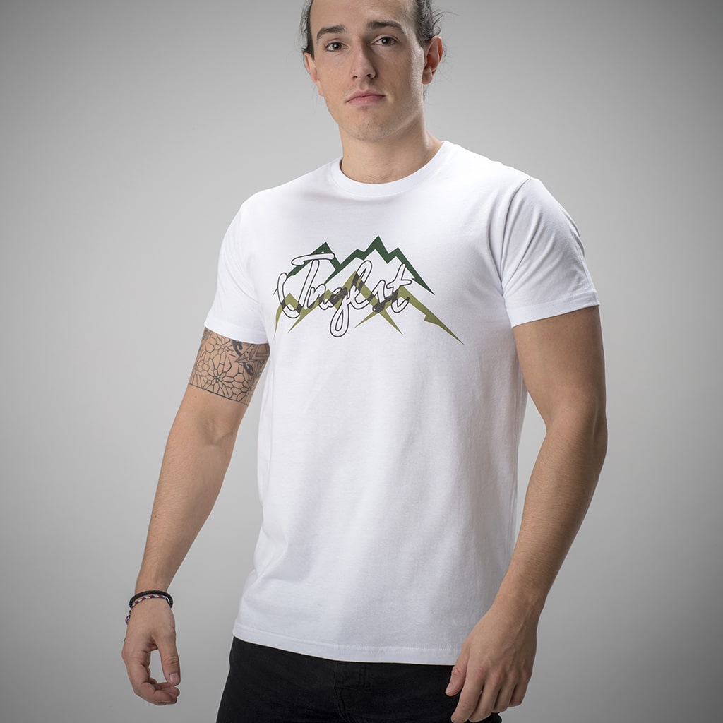 White Junglist Mountain Range T Shirt