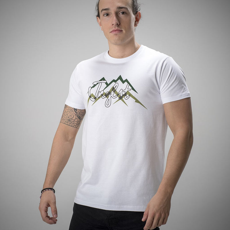 White Junglist Mountain Range T Shirt