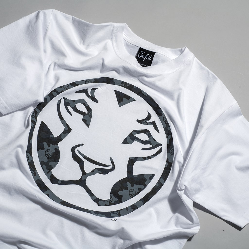 Yardrock White Junglist Collab Lion Half Fat T Shirt